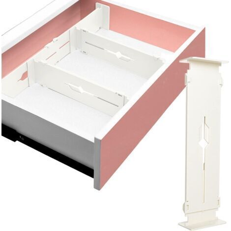 Schubladenorganizer, Schubladenteiler, Schubladentrenner, 4-teiliges DIY-Schubladenteiler-Set, verstellbar, 32-50 cm, für Bürobedarf, Schlafzimmer, Küchen-Make-up-Utensilien