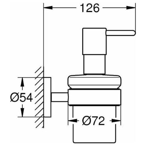Distributeur de savon mural Grohe Essentials avec porte-savon, finition chromée, lot complet 40448001 (1/4)