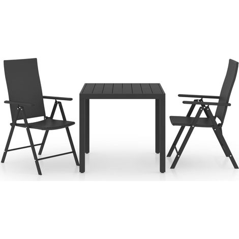 Maison Exclusive - Set da Pranzo da Giardino 3 pz Nero (1/5)