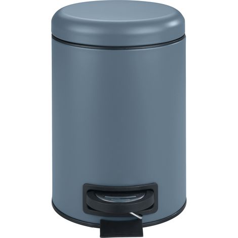 WENKO Kosmetik-Treteimer Leman Slateblue 3 L, Kosmetikeimer, Mülleimer, Blau, Stahl blau, Polypropylen schwarz (1/5)