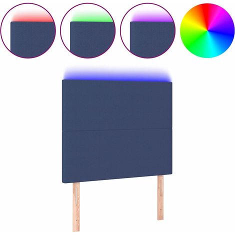 Maison Exclusive - Cabecero con luces LED tela azul 80x5x118/128 (1/5)