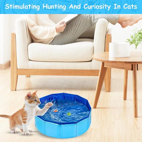 Petite piscine pour chat - Pataugeoire pour petits chiens - Piscine pliable pour chat et chien - Jouet d'eau pour chat - Petite piscine pour chat - Mini pataugeoire pour le bain