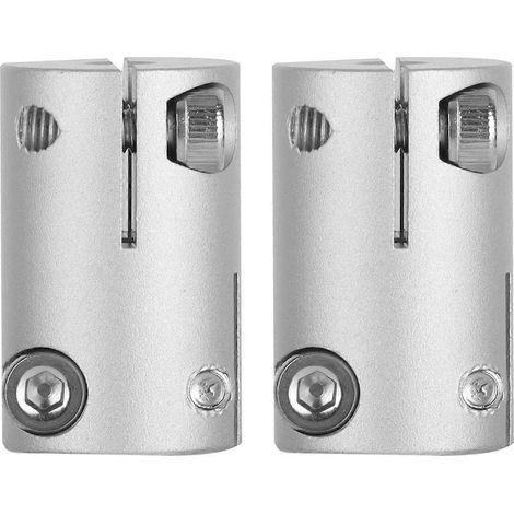 2 Stück Wellenkupplung aus Aluminiumlegierung, 6 mm D-Loch auf 5 mm Sechskantloch, flexible Wellenkupplung zum Verbinden von P