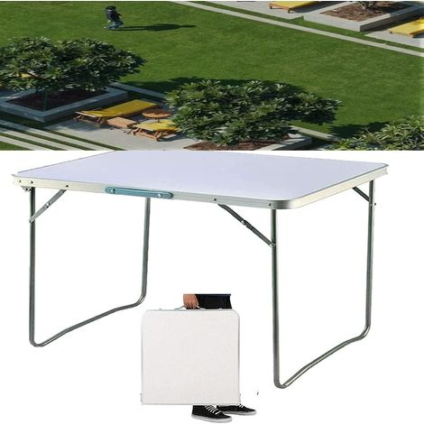 Table à manger de camping, table à manger portative en plastique robuste avec poignée, adaptée à la fois à l'intérieur et à l'extérieur, adaptée au camping, aux pique-niques, aux garden-parties, aux b