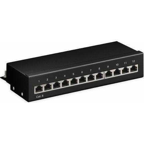 Triton Pannello di patching STP 12 porte nero compatto