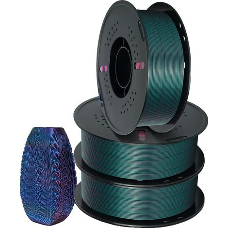 Filamento per stampa 3D, finitura satinata tricolore, estrusione liscia, 3 kg RossoVerdeBlu (1/2)