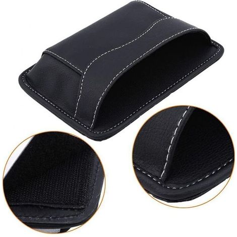 Organisateur latéral pour siège auto, boîte de rangement compacte en tissu résistant, dimensions 28 × 15 × 12 cm, couleur noire, lot de 2 pièces (1/3)