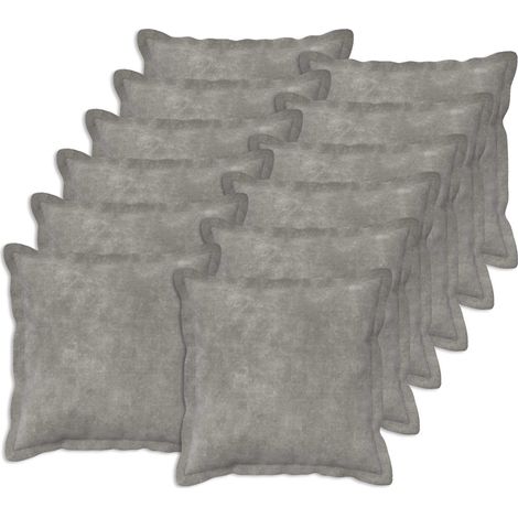 Kissenbezug 12 pcs HOUTEN Hellgrau 45 x 45 cm Mikrofaser Fleece vidaXL (1/5)