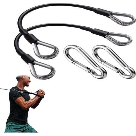 Ein Ensemble aus robusten Metall- und Polymer-Acryl-Rädern, ein praktisches Verlängerungskabel für Fitnessgeräte. (1/5)