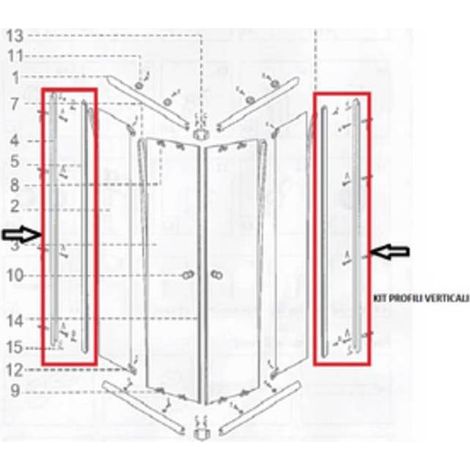 R BOX DOCCIA CM.70X90(KIT PROFILI VERTICALI)