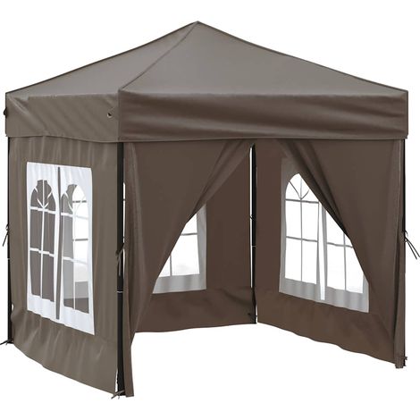 Tente de réception pliable - Tonnelle de jardin - Barnum avec parois Taupe 2x2 m fr11221 - Maison La Vie (1/5)