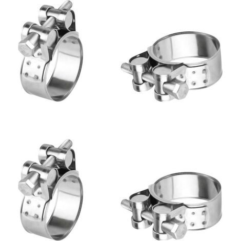 4 Pcs Collier de Serrage Tuyau Réglable 26-28 mm, Collier de Serrage Inox, Colliers de Serrage à Vis Metallique, Boulons Collier Durite pour Tuyau à Essence Diesel Piscine (1/5)