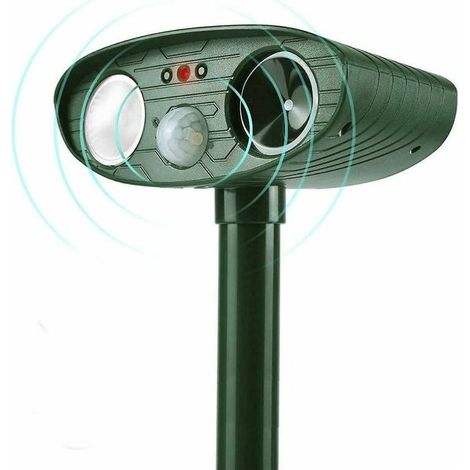Répulsif À Ultrasons Pour Chats, Répulsif Solaire Imperméable À L'extérieur, Répulsif Pour Animaux Avec Détecteur De Mouvement Et Lumières Clignotantes À Ultrasons, Pour Chats, Chiens, S (1/4)