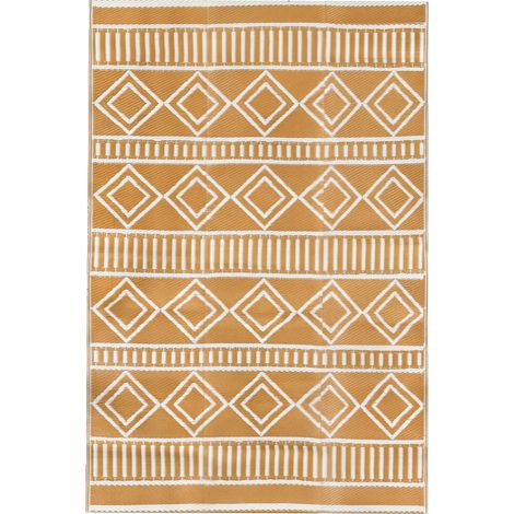 Tapis d'extérieur moderne pour terrasse, résistant aux intempéries et facile à entretenir, tapis balcon, jardin et espace détente (1/5)