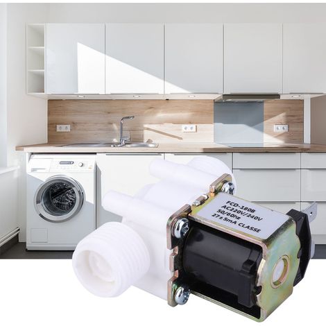 Électrovanne G1/2 NC en plastique, normalement fermée, pour arrivée d'eau, 220-240 V CA (1/5)