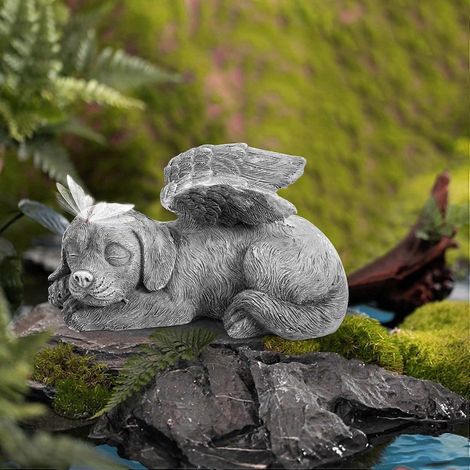 Statue sculptée en résine représentant un ange pour chien, commémorative pour animaux de compagnie. (1/5)