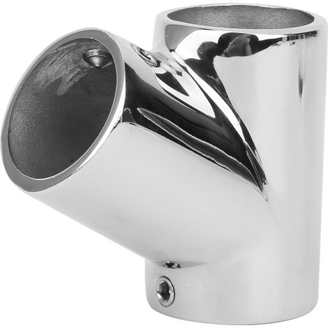 Raccord de tuyauterie 60 degrés pour yacht, trois voies en argent pour main-courante marine, 25 mm (1/5)
