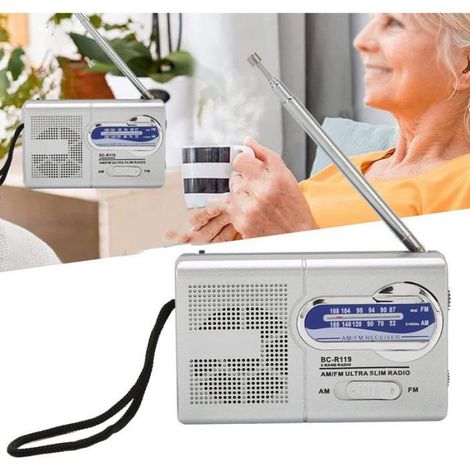 Radio AM/FM Portable Multifonction à Piles - Compacte pour Voyage, Randonnée et Cyclisme (1/4)