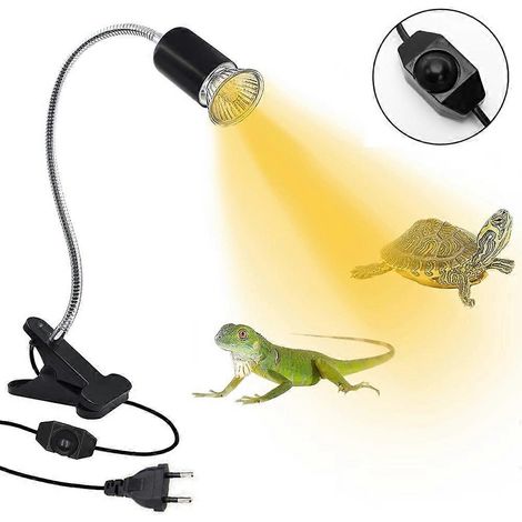 Lampe chauffante pour reptiles, lampe à dôme profond, tube flexible en acier inoxydable, anti-oxydation et antidéflagrante, pour reptiles, amphibiens et oiseaux (1/4)