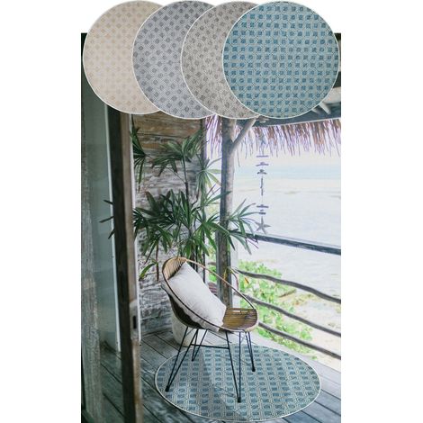 Tapis extérieur et intérieur Rond, en Corde Rustique, Toucher agréable pour terrasse, Jardin et Salon (1/5)