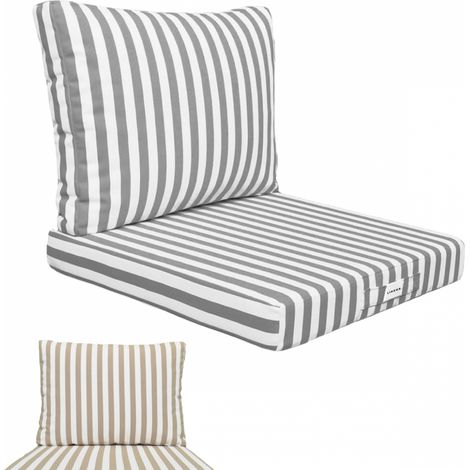 Linxor – Coussins de salon de jardin déhoussables 60 x 60 cm – Polyester 270g/m² – Housse imperméable – Certifié OEKO-TEX®