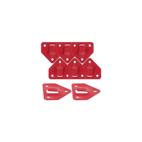 Support Mural D'Extincteur Universel 8 Pièces - Crochet De Fixation Robuste pour Extincteurs Jusqu'à 6kg - Support Triangulaire en Rouge pour Installation Murale Et Accessibilité