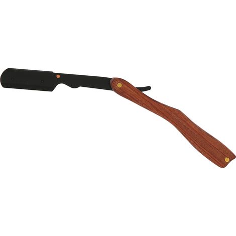 Rasoir droit classique en bois avec manche antidérapant pour rasage traditionnel S80‑6 noir (1/5)