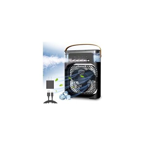 Tragbarer Klimaventilator – FF – 3 Geschwindigkeitsstufen – 7 LED-Farben – USB Typ-C (1/5)