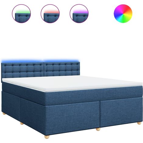 Maison Exclusive - Cama box spring con colchón tela azul 180x200 (1/5)