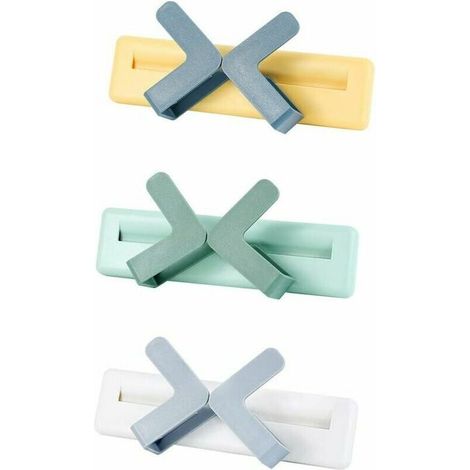 No Punch Required Wall Mount Pot Lid Holder, 3-Piece Self-Adhesive Pot Lid Holder, Wall-Mounted Pot Lid Holder (Green/White/Yellow) (1/5)
