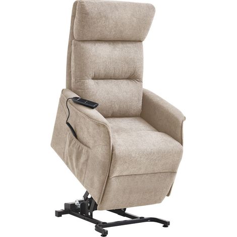 Fauteuil relax releveur tissu polyester chiné beige - SALVADOR