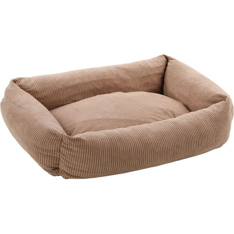 Panier Colette pour Chien Chat Taupe - 65x45x20cm - Lit pour Chien Chat - Lavable - Fond Anti-dérapant - Housse Amovible Lieu de Couchage Doux et Confortable (1/5)
