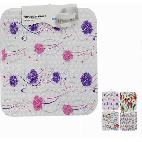 Trade Shop - Pvc Antideslizante Alfombra De Baño Ducha 52x52cm 59638 Varios Patrones - (1/2)