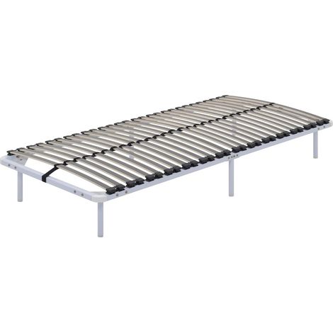 ORTHO Sommier à lattes en acier avec bande stabilisatrice Blanc 80x200 cm avec pieds