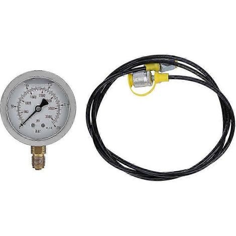 Raccord de test pour flexible hydraulique M162-BSP1/4 + 0250 bar, manomètre 3600 psi, flexible de 1,5 mètre.WHBYV (1/4)