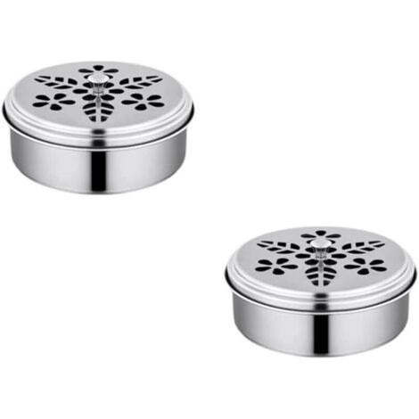 2pcs Round Movable Stainless Steel Mosquito Coil Holder Sandalwood Mosquito Coil Holder for Home Garden (1/4)