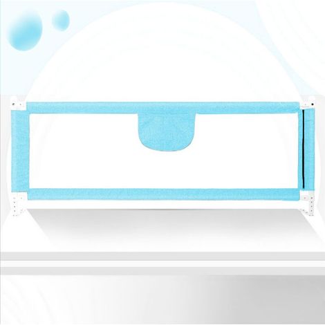 Barrière de Sécurité de Lit Bébé/Enfant Portable Hauteur Réglable Soulèvement Vertical Bleu 180cm (1/5)