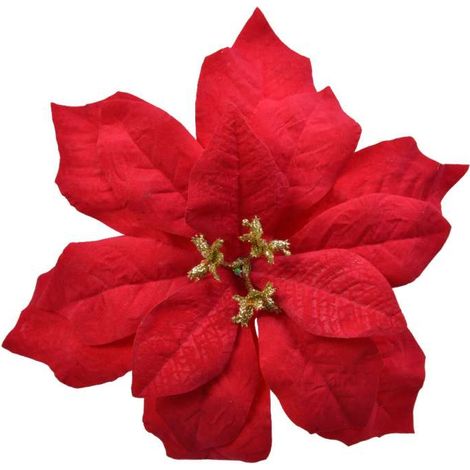 Decoris Clip Stella di Natale - Rossa - 16cm
