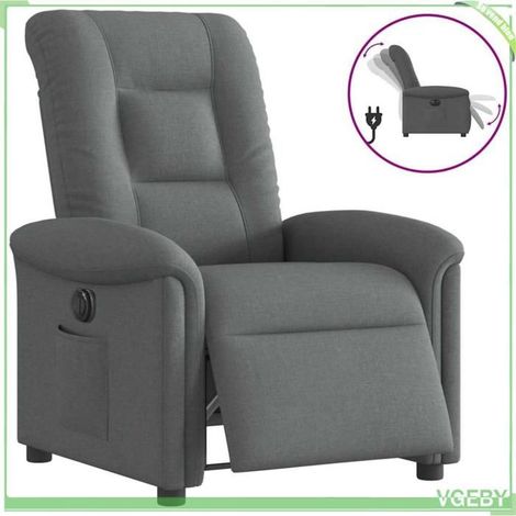 Fauteuil inclinable électrique - 7291712427503 - Gris foncé - Tissu - Inclinaison 135° motorisé (1/5)