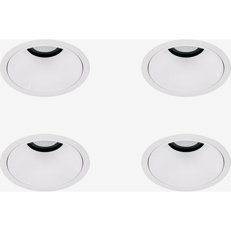 Pack de 4 downlights LED empotrables con marcos redondos Ø8 cm para exterior en aluminio Luisiana SKLUM (1/5)