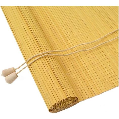 Store enrouleur en bambou jaune, 60 x 160 cm (1/5)