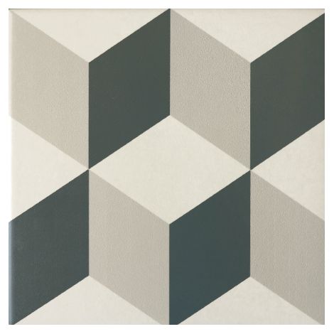 Carrelage sol / mur effet ciment cubre géométrique gris 20x20 cm - CAPRICE PROVENCE (vendu par boite de 1m2) (1/5)