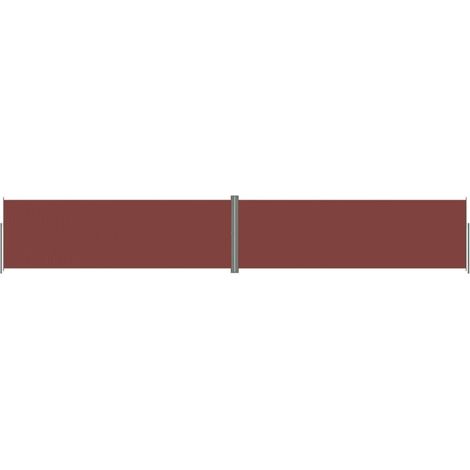 Tenda da sole parasole laterale retrattile per patio giardino terrazza balcone schermo di protezione visiva 200 x 1200 cm marrone 020007420