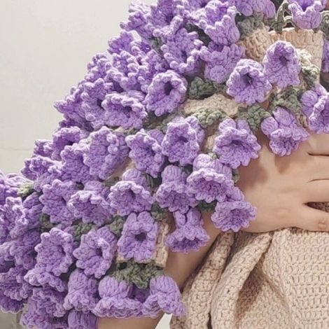 Couverture À Crocheter - Bouquet De Roses En Fleur - Diamètre 110 Cm - Coton - Pour Adulte (1/5)