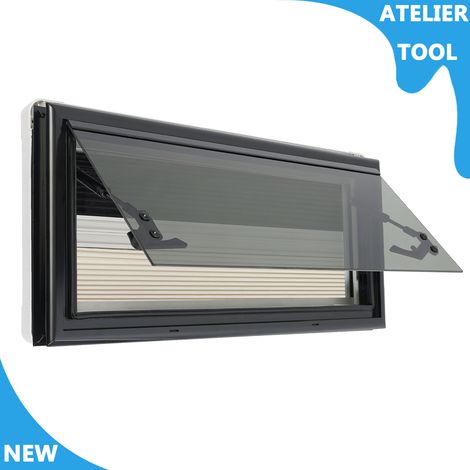 ATELIER Aliage d'aluminium rectangulaire de camper de caravane à pousser avec écran de fenêtre (1/5)
