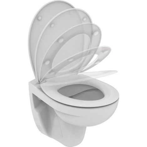 Inodoro combinado EUROVIT 355x520x350 mm blanco sin borde, con cierre suave IDEAL STANDARD