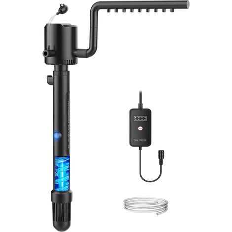 Filtre intérieur 5 en 1 pour aquarium avec stérilisateur de 6 W et minuterie, 500 L/h pour aquariums de 60 L à 150 L, pompe d'aquarium avec ventilation et douche de pluie (1/5)