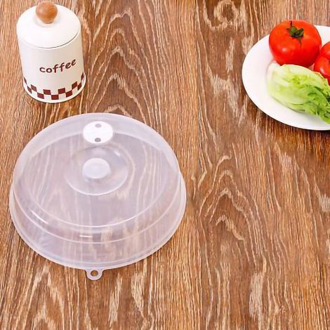Couvercle de protection transparent réutilisable pour assiettes micro-ondes, en PP de qualité alimentaire, avec poignée pour réfrigérateur, 17 mm x 4 mm / 0,7 x 0,2 pouces.