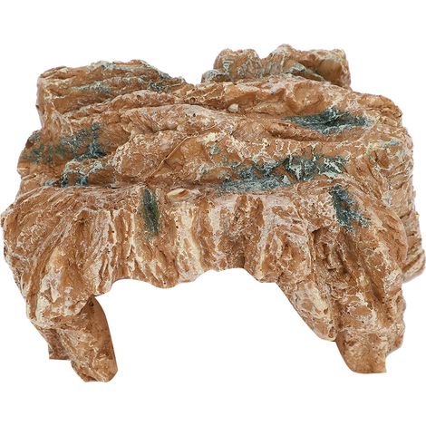 Rocher en résine avec cachette pour tortues, rocher d'escalade, habitat pour se prélasser au soleil, grotte décorative pour le jardin (1/5)