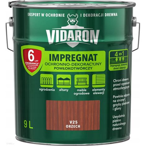 Impregnante per legno Vidaron V25 Noce 9 l 1 pz. (1/2)